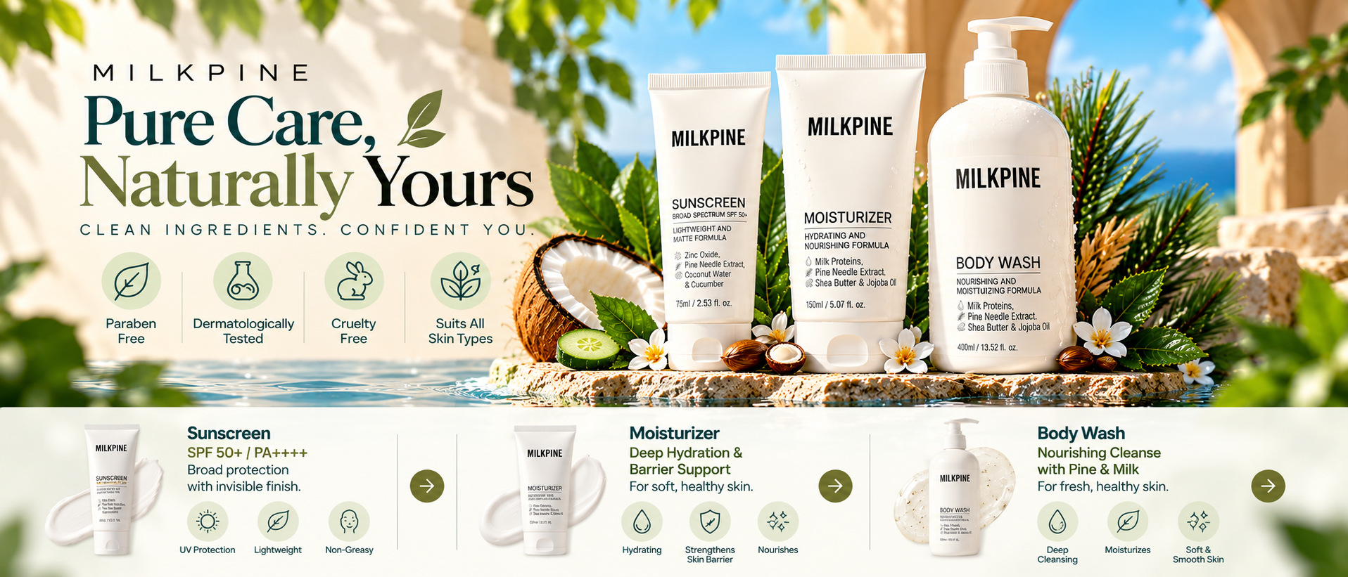 MILKPINE Pure Care Skincare Showcase